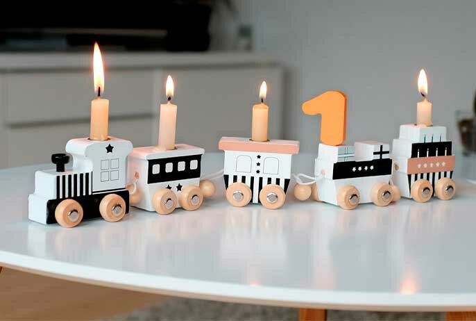 fødselsdagstog med lys